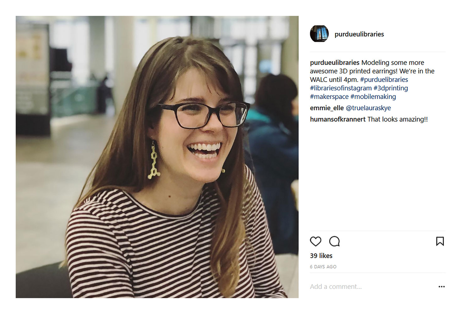Purdue Libraries Instagram: Carly Dearborn
