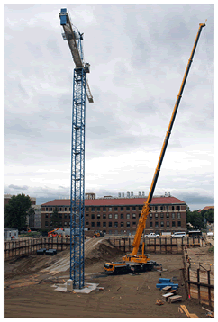 Active Learning Center construction crane
