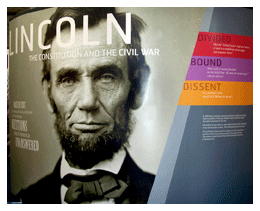 Lincoln exhibit in Hicks library