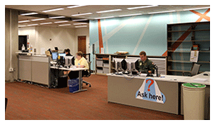 HICKS Library service desks relocations 2018
