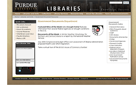 Purdue Governemtn Document Web Page