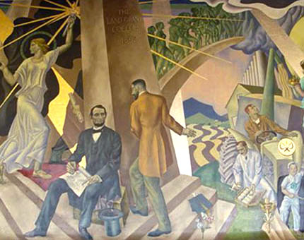 Second panel of the mural